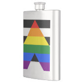 SlipperyJoe's Straight Ally FlagゲイギフトLGBTQIA フラスク (左)