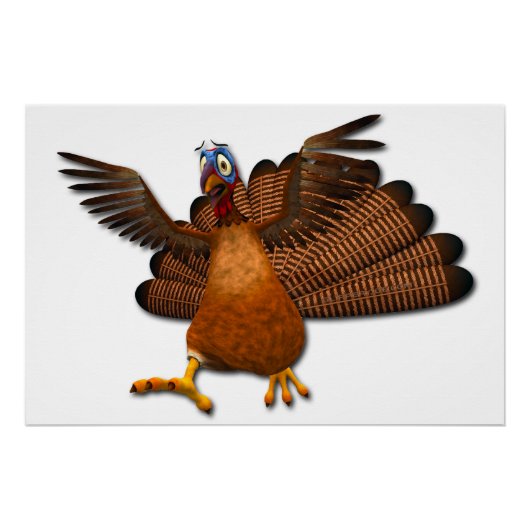 SlipperyJoe's Thanksgiving七面鳥の翼カラフルf ポスター (正面)