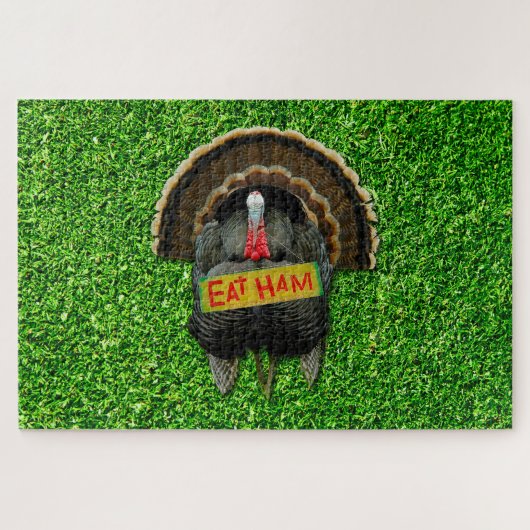 SlipperyJoe's Thanksgiving七面鳥の草のハム食べコー ジグソーパズル (横)