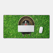 SlipperyJoe's Thanksgiving七面鳥の草のハム食べコー デスクマット (キーボード&マウス)