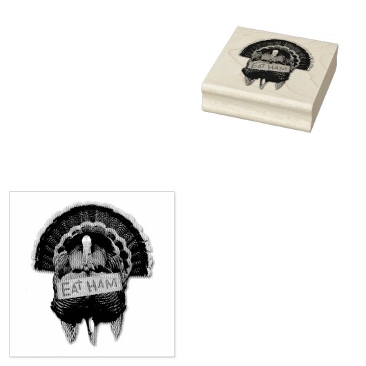 SlipperyJoe's Thanksgiving七面鳥の草のハム食べコー ラバースタンプ (押印)