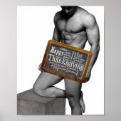 SlipperyJoe's Thanksgiving男hot 6パックabs un ポスター (正面)