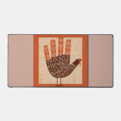 SlipperyJoe's Thanksgiving playful turkey illustra デスクマット (正面)