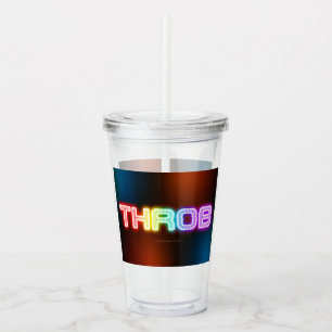 SlipperyJoe's throb 虹のようなグラデーションの厚みのあるか アクリルタンブラー