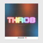 SlipperyJoe's throb 虹のようなグラデーションの厚みのある文字 シール (シート)