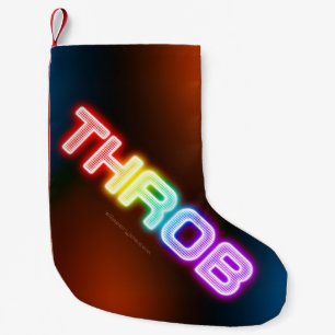 SlipperyJoe's throb 虹のようなグラデーションの厚みのある文字 スモールクリスマスストッキング