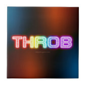 SlipperyJoe's throb 虹のようなグラデーションの厚みのある文字 タイル (正面)
