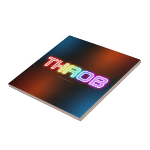 SlipperyJoe's throb 虹のようなグラデーションの厚みのある文字 タイル