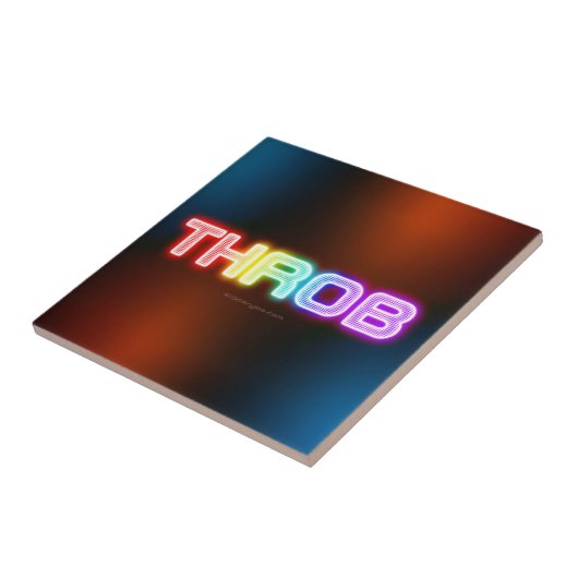 SlipperyJoe's throb 虹のようなグラデーションの厚みのある文字 タイル (側面)