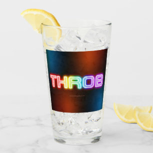 SlipperyJoe's throb 虹のようなグラデーションの厚みのある文字 タンブラーグラス