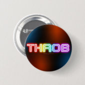 SlipperyJoe's throb 虹のようなグラデーションの厚みのある文字 缶バッジ (正面&裏面)