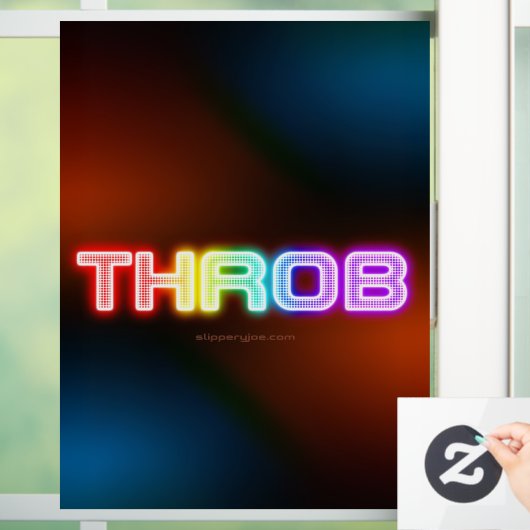 SlipperyJoe's throb 虹のようなグラデーションの厚みのある書体 ウィンドウサイン (ホーム)