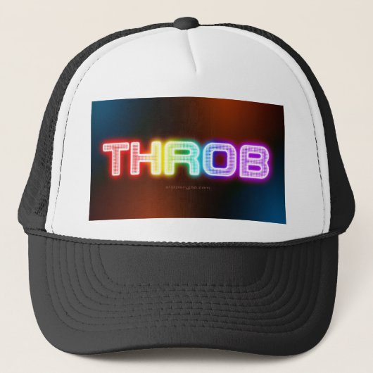 SlipperyJoe's throb 虹のようなグラデーションの厚みのある書体 キャップ (正面)