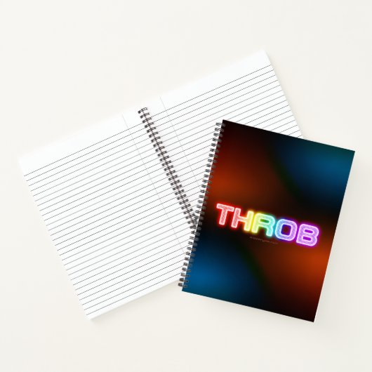 SlipperyJoe's throb 虹のようなグラデーションの厚みのある書体 ノートブック (内部)