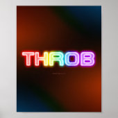 SlipperyJoe's throb 虹のようなグラデーションの厚みのある書体 ポスター (正面)