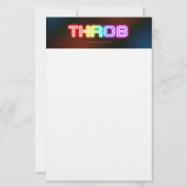 SlipperyJoe's throb 虹のようなグラデーションの厚みのある書体 便箋 (正面)