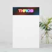 SlipperyJoe's throb 虹のようなグラデーションの厚みのある書体 便箋 (スタンド正面)