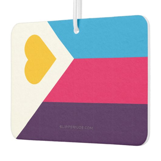 SlipperyJoe's tricolor polyamory pride flag three  カーエアーフレッシュナー (左)