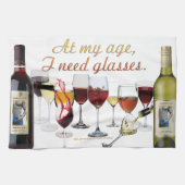 SlipperyJoe's Wine Glassesブドウ発酵ワインp キッチンタオル (横)