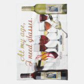 SlipperyJoe's Wine Glassesブドウ発酵ワインp キッチンタオル (縦)