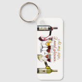 SlipperyJoe's Wine Glassesブドウ発酵ワインp キーホルダー (正面)