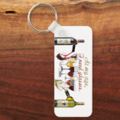 SlipperyJoe's Wine Glassesブドウ発酵ワインp キーホルダー (正面)