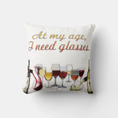 SlipperyJoe's Wine Glassesブドウ発酵ワインp クッション (正面)