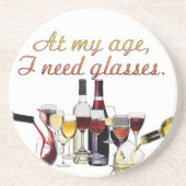 SlipperyJoe's Wine Glassesブドウ発酵ワインp コースター (正面)