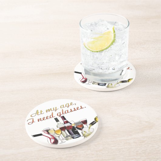 SlipperyJoe's Wine Glassesブドウ発酵ワインp コースター (側面)