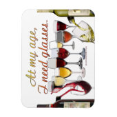 SlipperyJoe's Wine Glassesブドウ発酵ワインp マグネット (縦)