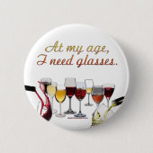 SlipperyJoe's Wine Glassesブドウ発酵ワインp 缶バッジ (正面)