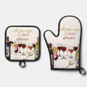 SlipperyJoe's Wine Glassesブドウ発酵ワインp 鍋つかみ&鍋敷きセット (正面)