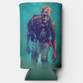 SlipperyJoe's zombie woodsハロウィーンの霧の木b スリム缶クーラー (正面)