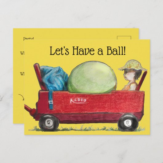 Slipperywindowによって球のパーティーを持とう 案内ポストカード (正面/裏面)
