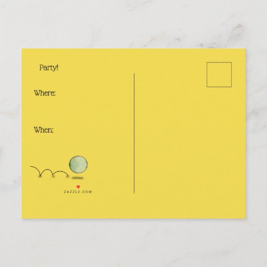Slipperywindowによって球のパーティーを持とう 案内ポストカード (裏面)