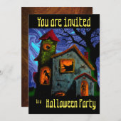 Slipperywindow著お化け屋敷のハローウィンパーティ 招待状 (正面/裏面)