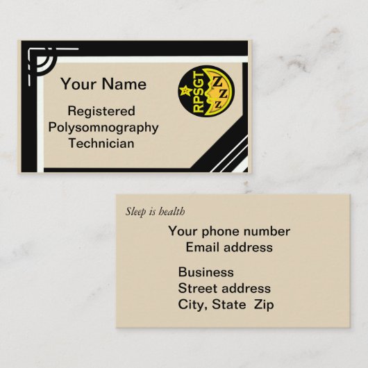 Slipperywindow著RPSGTの睡眠POLYSOMNOGRAPHY 名刺 (正面/裏面)