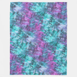 slipstream digihatch -ティール（緑がかった色）と紫： フリースブランケット