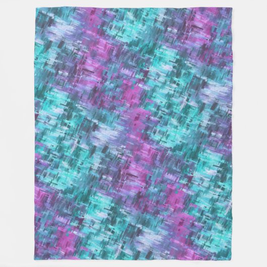 slipstream digihatch -ティール（緑がかった色）と紫： フリースブランケット (正面)