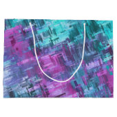 slipstream digihatch -ティール（緑がかった色）と紫： ラージペーパーバッグ (裏面)