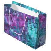 slipstream digihatch -ティール（緑がかった色）と紫： ラージペーパーバッグ (正面アングル)