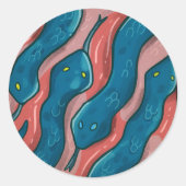 Slithering Snake - Animal Pattern Illustration ラウンドシール (正面)
