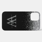 Sliver Black Glitter Script Name Case-Mate iPhoneケース (裏面 (横))
