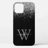 Sliver Black Glitter Script Name Case-Mate iPhoneケース (裏面)