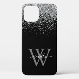 Sliver Black Glitter Script Name Case-Mate iPhone 12ケース