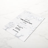 Sliver Spooky Hey Boo Kids Halloween Birthday  箔招待状 (回転した状態)