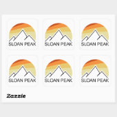 Sloan Peak ワシントン州 レトロ スクエアシール (シート)