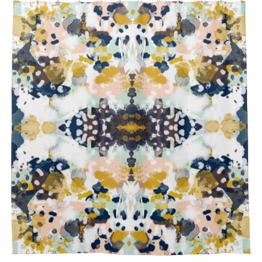 Sloaneの抽象芸術は絵画的なシャワー・カーテンをpaintned シャワーカーテン (正面)