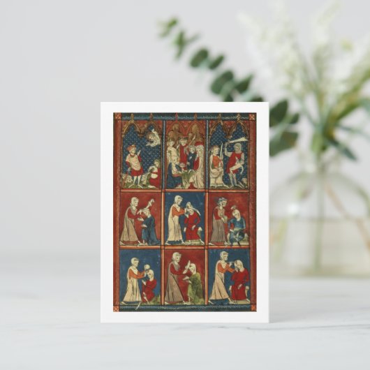 Sloane 1977 fol.2V医学と聖書のシーン,のために ポストカード (スタンド正面)