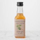 Sloe Ginラベルon Kraftカラー紙 リキュールボトルラベル (正面)